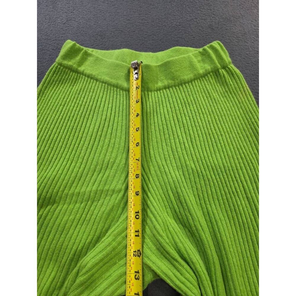 Nap 100% cashmere Ribbed Lounge Pants Lime Y2K Green Medium A011008 - Picture 5 of 12